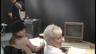 Lucky stud gets a blow job from his horny secretary