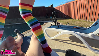 POV Short Skirt College Girl Lets Me Jizz on Her Face
