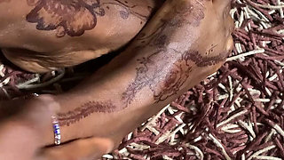 Hot Ebony Babe Foot Massage Section