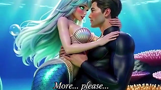 Underwater fantasy where a diver discovers a mesmerizing mermaid