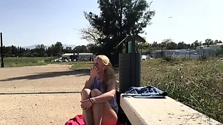 Ivy Roses - Public Park Bench Naked Dildo Ride