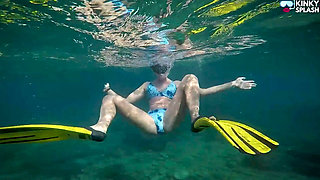 Underwater Beach Flasher - Bikini, Long Fins & Naughty Ocean Tease