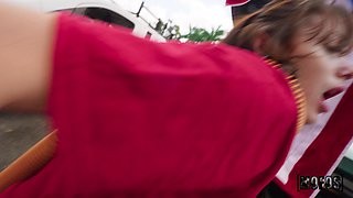 Mobile Car Wash with naughty teen Shrooms Q