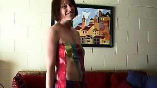 Small titted brunette amateur anal nailed at home