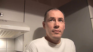 Blonde babe spreads legs as she gets fucked by a monster cock