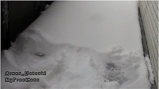 Tiny Blonde Girl Naked Snow Angel