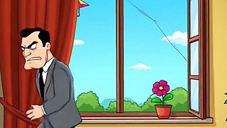 Cuckold Husband Is Furious That His Wife Is Cheating with Her Lover. Cartoon