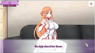 Waifu Hub [hentai Parody Game Pornplay ] Ep.1 Asuna Porn Couch Casting