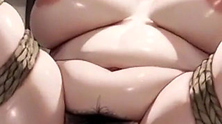 Japanese BBW Bondage Anal Tease - Wet Hairy Pussy Desperate for Dick