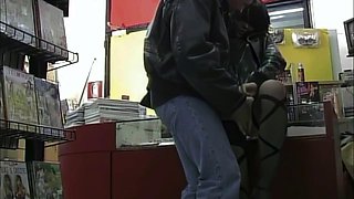 Guy Pounds Sex Shop Saleswoman Doggy During DVD Hunt