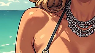 Gorgeous Women at the Beach Bikini Art