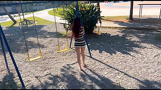 Wife Shows off in Public at the Park!