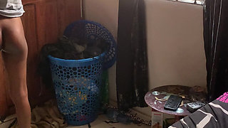 Hard Pussy Pounding of My Step Brother While Parents Are on Chopping