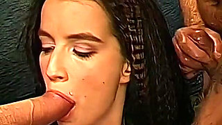 Brunette Babe Sucks and Rides Massive Cock Passionately