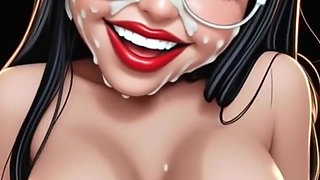 Funny Brunette Looking at Camera (ai Animation)