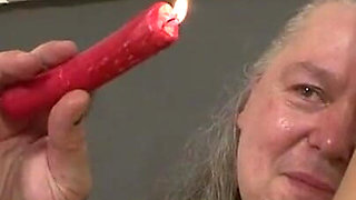 Humiliating dominating wax-play