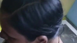 Wife with Sarees Kneel Blow Job
