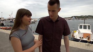 Two guys fucked Luna Rival in a steamy mmf scene