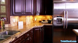 Rilynn Rae doggy style fun in the kitchen