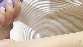 She Brought Cuckold to Orgasm Even in the Chastity Cage