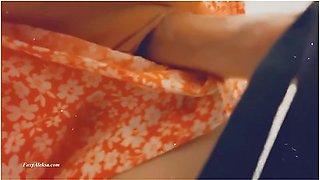 Hidden Sex With Nude Pussy Under Skirt. Close-up. Real Amateur