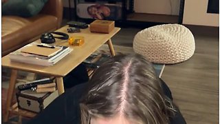 Slutty Blonde Sucks My Cock Before The Party