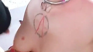 Skinny teen punk tick Laura fucked hard in bukkake gangbang