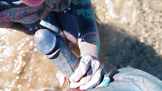 Outdoor Beach POV Blowjob - Sloppy by the Waves