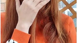 Redhead smoking