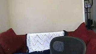 Small tit brunette amateur tugs on a big willie