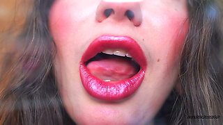 Autumn Seduction Shiny Bronze Red Kisses with Tongue