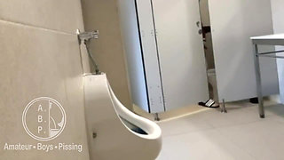 Amateur Horny Boy Gets Submitted and Pissed on in Public Toilets