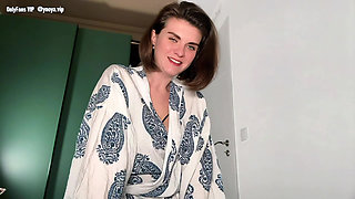 Hot Milf Step Mother shows her big boobs to her virgin Step Son while doing handjob and made his big cock cum in her bedroom