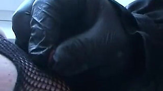 Humiliated woman fucking with a candle