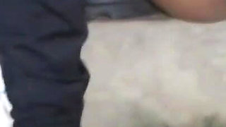 Found an Old Desi Woman Peeing Under Staircase and Punished