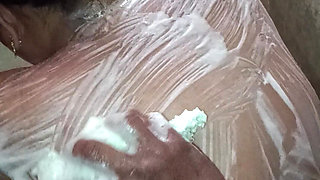 Aunty Showing Bathroom