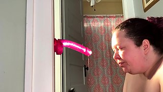 I received a request to deeptroat my pink dildo and count