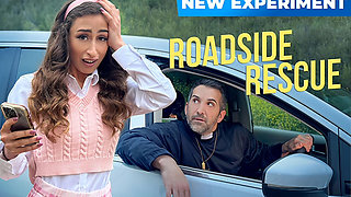 Stranded Scarlett Page Gets Rescued and Repays Her Savior with Her Tight Pussy