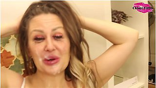 Studio update leaves cum dripping across eager skin