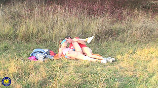 19 Year Old Girl Johane Johansson Gets Fucked Outdoor by an Old Man
