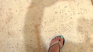 POV: I Hold My Slave Face Under My Soles While Giving Him a Long Toenails Footjob & Shoejob