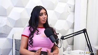 Brazzers - Kira Noir and Violet Myers Make Podcast Studio Into Steamy Threesome