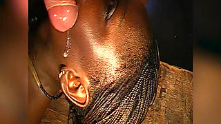 Ebony Slut Gets Glazed in Ggg Bukkake Facial