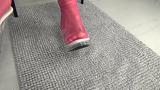 Foot Fetish Solo in Pink Stockings