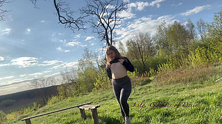 Girl Masturbates in Public in the Mountains Like Lena Polański