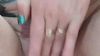 Hairy Pussy Dildo Masturbation with Pissing