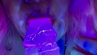 Sucking on My Lighted Dildo