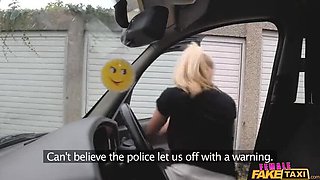 Student and Driver Fuck in Taxi - Big Tits and Cumshot