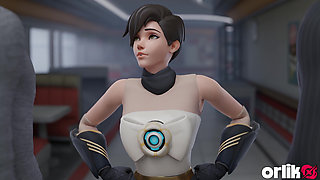 Tracer Gets Bored and Services Two Bbcs - Premium 3D Overwatch Animation