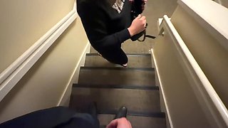 Risky public sex with naughty busty blonde MILF ended up in my hotel room and I nut on her fat pussy